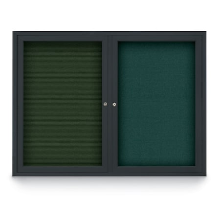 United Visual Products Corkboard, Rubber, Bronze, 1 Door, 48 x 48" UV3035-BRONZE-RUBBER